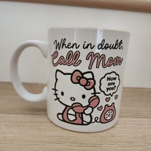 Hello Kitty "When In Doubt, Call Mom" Mug White & Pink